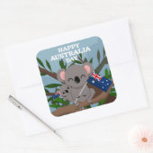 Happy Australia Day Vierkante Sticker (Envelop)
