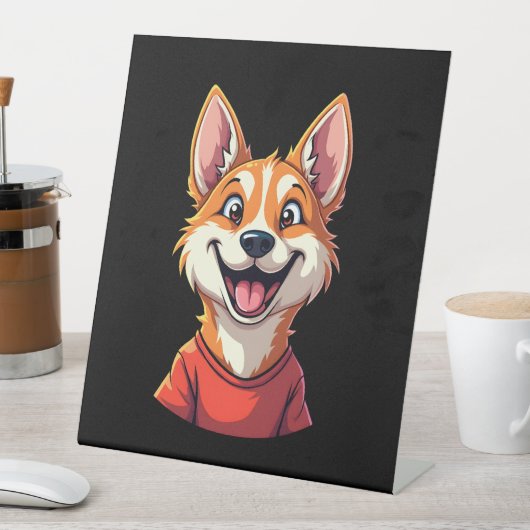 Happy Australian Cattle Dog Tank Top Reclamebord Met Voetstuk (Insitu)