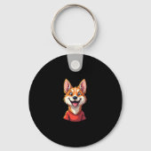 Happy Australian Cattle Dog Tank Top Sleutelhanger (Voorkant)