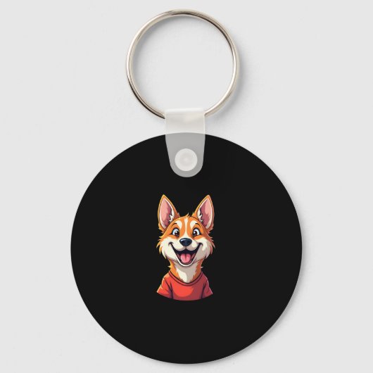 Happy Australian Cattle Dog Tank Top Sleutelhanger (Voorkant)