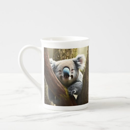 Happy Australian Koala Beer in Tree Bone China Mok (Links)