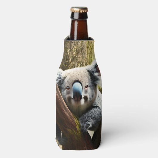 Happy Australian Koala Beer in Tree, bottelaar Flesjeskoeler (Fles Voorkant)