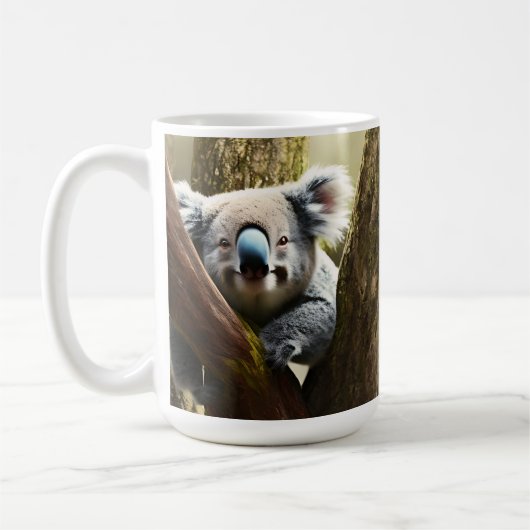 Happy Australian Koala Beer in Tree, koffie-Mok Koffiemok (Links)
