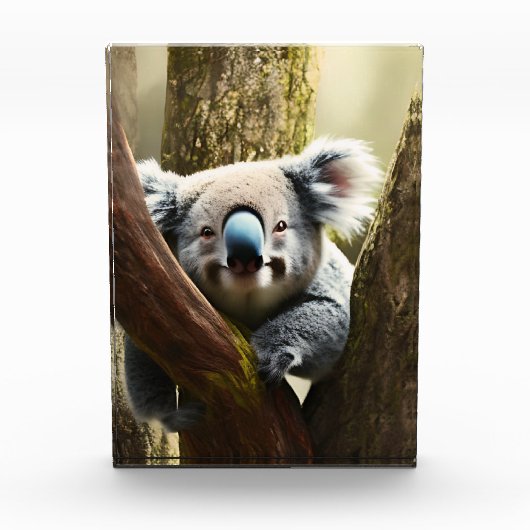 Happy Australian Koala in Tree, fotoblok (Voorkant)