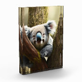 Happy Australian Koala in Tree, fotoblok (Links)