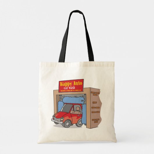 Happy Auto Car Wash Canvas tas (Achterkant)