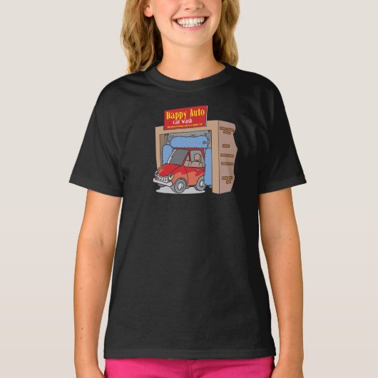Happy Auto Wash Girls T-Shirt (Voorkant)