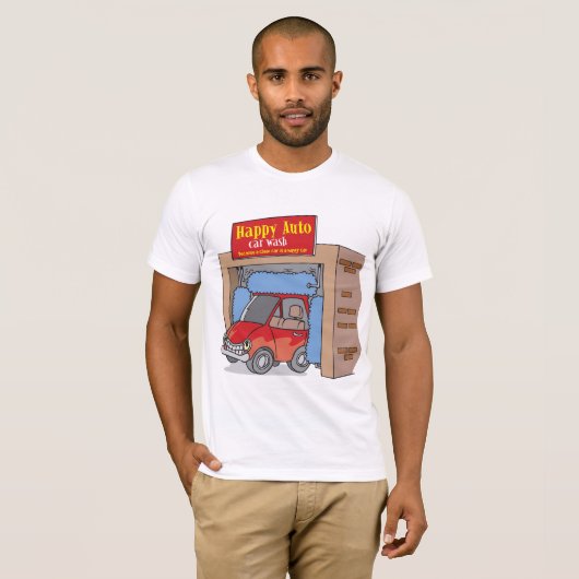 Happy Auto Wash Mannen T-shirt (Voorkant volledig)