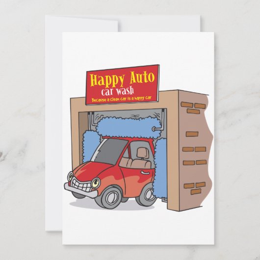 Happy Auto Wash-uitvindingen Kaart (Voorkant)