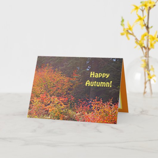 Happy Autumn Card,  Herfst Trees Greeting Kaart (Gele Bloem)