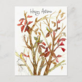 Happy Autumn Fall Colors Tree Birds Branches Briefkaart (Voorkant)