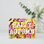Happy Autumn Fall Leaves briefkaart (Staand voorkant)