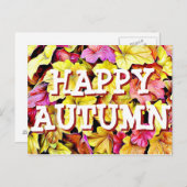 Happy Autumn Fall Leaves briefkaart (Voorkant / Achterkant)