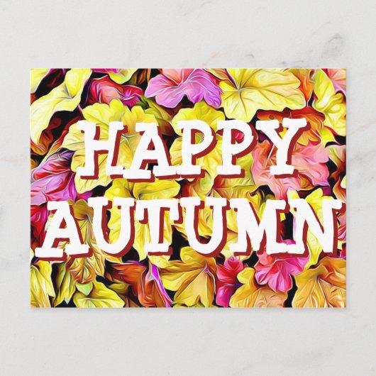 Happy Autumn Fall Leaves briefkaart (Voorkant)