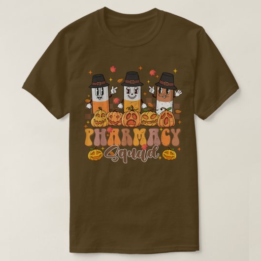 Happy Autumn Fall Pharmacy Squad Pharmacy Crew Tha T-shirt (Design voorkant)