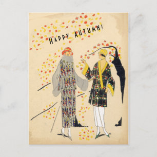 Happy Autumn Flapper Modes in Herfst Briefkaart