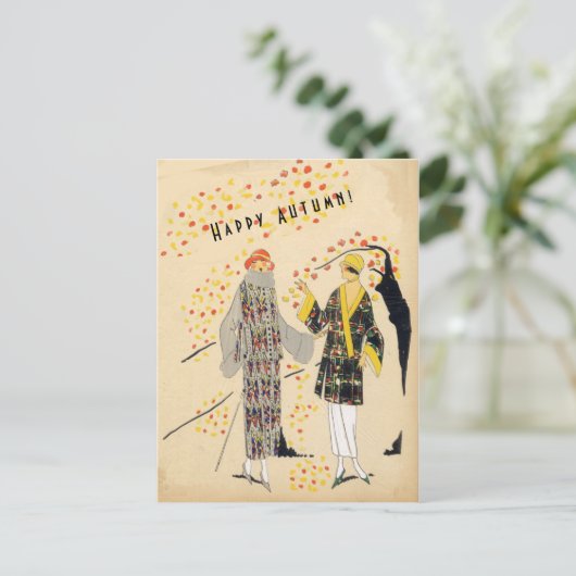 Happy Autumn Flapper Modes in Herfst Briefkaart (Staand voorkant)
