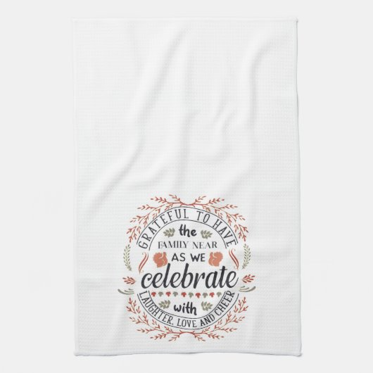  Happy Autumn Herfst Grateful Theedoek (Verticaal)