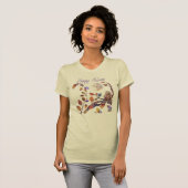 Happy Autumn Owl Moon en draaiende bladeren T-shirt (Voorkant volledig)