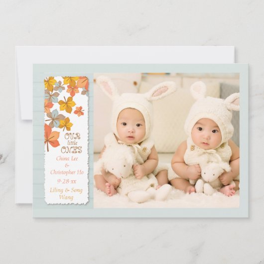 Happy Autumn Photo Aankondiging van de geboorte (Voorkant)