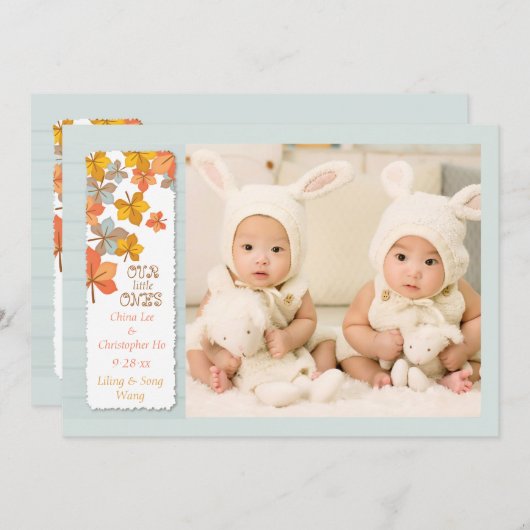 Happy Autumn Photo Aankondiging van de geboorte (Voorkant / Achterkant)