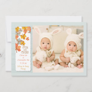 Happy Autumn Photo Birth Announement Aankondiging