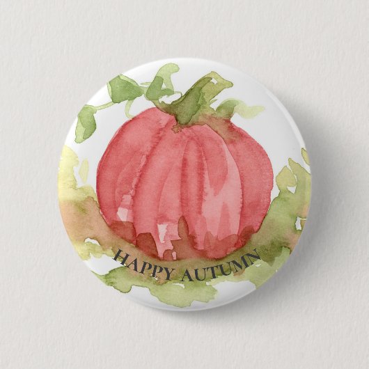 Happy Autumn Pink Pumpkin Halloween Ronde Button 5,7 Cm (Voorkant)