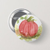 Happy Autumn Pink Pumpkin Halloween Ronde Button 5,7 Cm (Voorkant /achterkant)