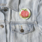 Happy Autumn Pink Pumpkin Halloween Ronde Button 5,7 Cm (In situ)