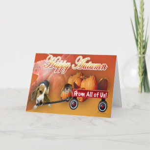 Happy Autumn pomkin-pleister Dog & Cat wagon Kaart