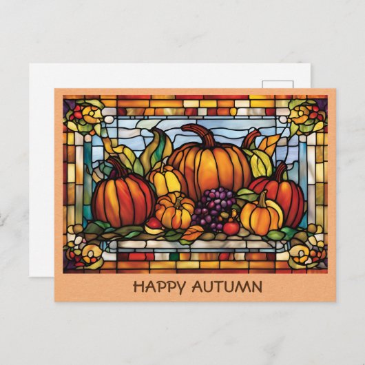  Happy Autumn Pompoen Herfst Oogst Briefkaart (Voorkant / Achterkant)