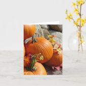 Happy Autumn Pumpkins Note Kaart (Gele Bloem)