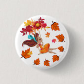 Happy Autumn Ronde Button 3,2 Cm (Voorkant)