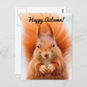 Happy Autumn Squirrel Briefkaart (Voorkant / Achterkant)