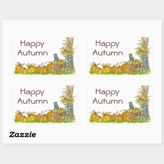 Happy Autumn Stickers Pompoen Patch Crow (Vel)