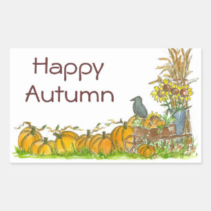 Happy Autumn Stickers Pompoen Patch Crow