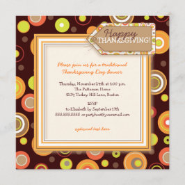 Happy Autumn Stippen Retro Thanksgiving Dinner Kaart