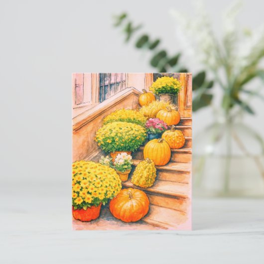 Happy Autumn Thanksgiving Pumpkin Briefkaart (Staand voorkant)