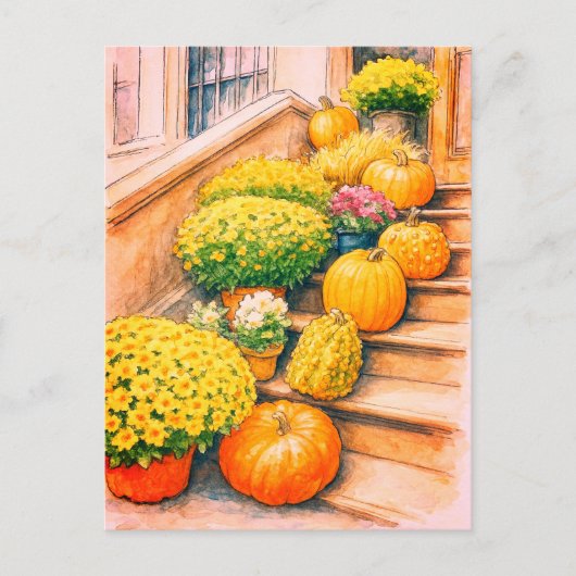 Happy Autumn Thanksgiving Pumpkin Briefkaart (Voorkant)