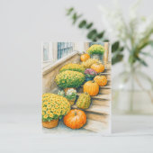 Happy Autumn Thanksgiving Pumpkin Postcard Briefkaart (Staand voorkant)