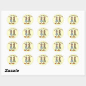Happy Autumn Thanksgiving Ronde Stickers (Vel)