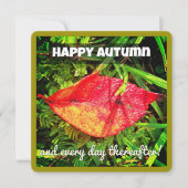 Happy Autumn wenskaarten met herfst leaf, vers Kaart (Voorkant)