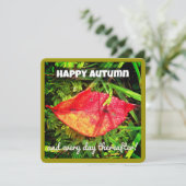 Happy Autumn wenskaarten met herfst leaf, vers Kaart (Staand voorkant)