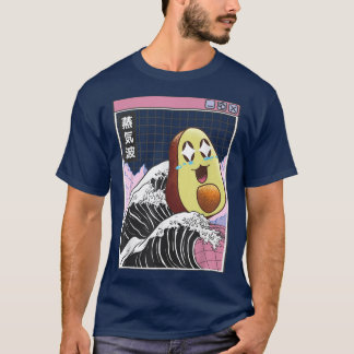 Happy Avocado Kanagawa Wave Digital Kawaii Anime V T-shirt