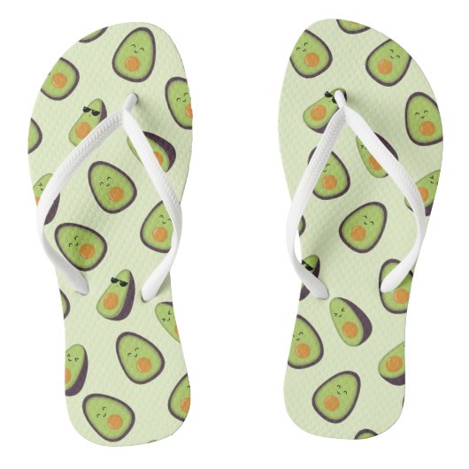 Happy Avocados Kawaii Adult Teenslippers (Voetbed)