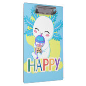 Happy Axolotl with Boba Tea – Cute Kawaii Bubble T Klembord (Rechts)