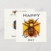 Happy B-dag Honingbijen oranje gele verjaardag Kaart (Voorkant / Achterkant)