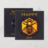 Happy B-dag Honingbijen oranje gele verjaardag Kaart (Voorkant / Achterkant)