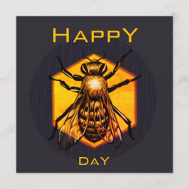 Happy B-dag Honingbijen oranje gele verjaardag Kaart