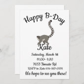 Happy-B dag ring staartlemur Kaart (Voorkant / Achterkant)